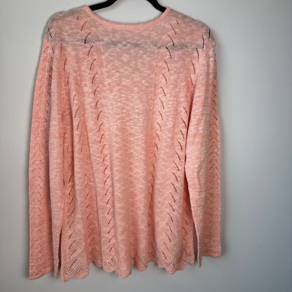 Soft Surroundings Sweater NWT Isabel Open Knit Peach Size 1X - Picture 5 of 7